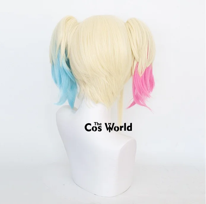 Harley 40 cm moyen Long Halloween Anime Cosplay perruques cheveux synthétiques + bonnet de perruque