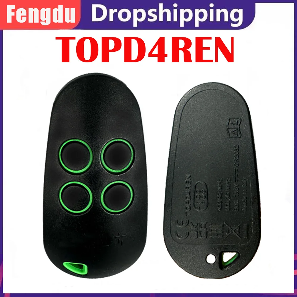 

Garage Door Remote Control TOPD4REN 806TS-0290 433.92MHz 868.35MHz Gate Remote Control Hand Transmitter