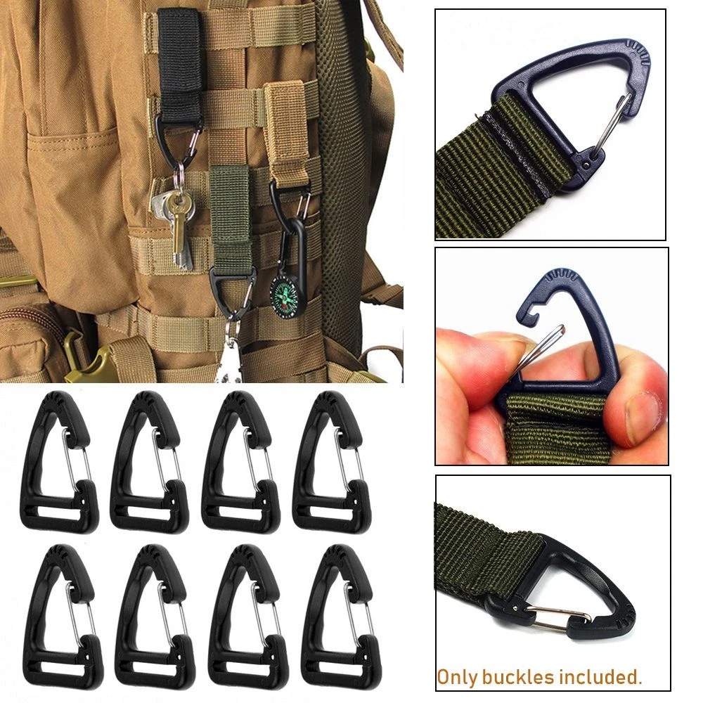 1\'\'Plastic Buckles Hook Climbing Carabiner Hanging Keychain Link Backpack Strap Webbing 25mm