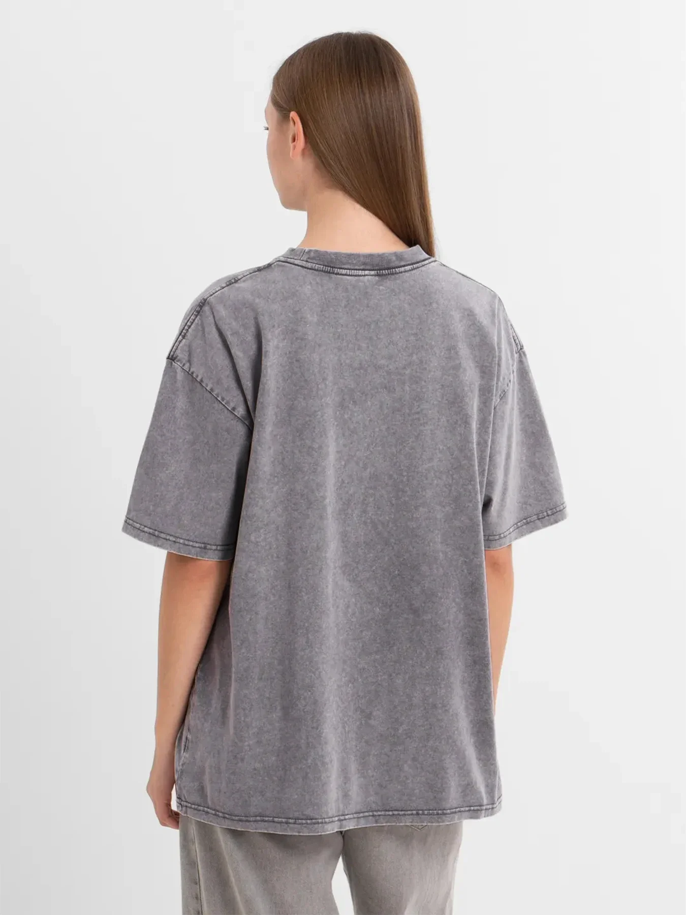 Funny Dachshund Dog Printing Washed T-Shirt Women Cotton T Shirts O-Neck Oversized Acid Wash Tops Summer Casual Woman Clothes