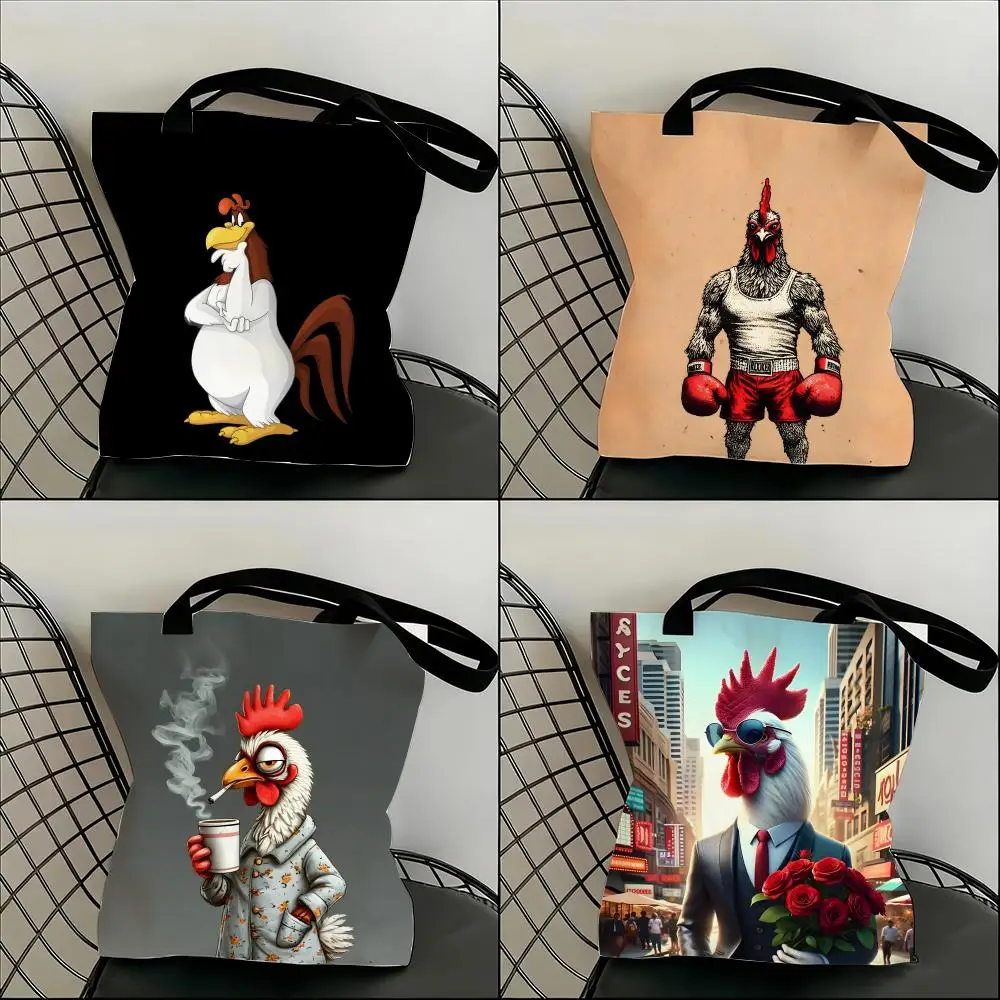 

F-lehorn Foghorn Storage Bags Lightweight Canvas Shoulder Shopper Fashionable Eco Multi Use Tote with Large Capacity