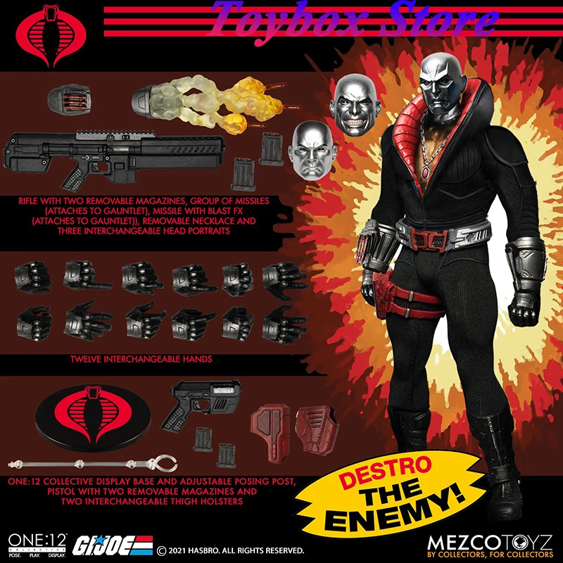 Mezco 1/12 Scale Destro Male Action Figure Anime Movie Gijoe Villain Simulation Delicate 6