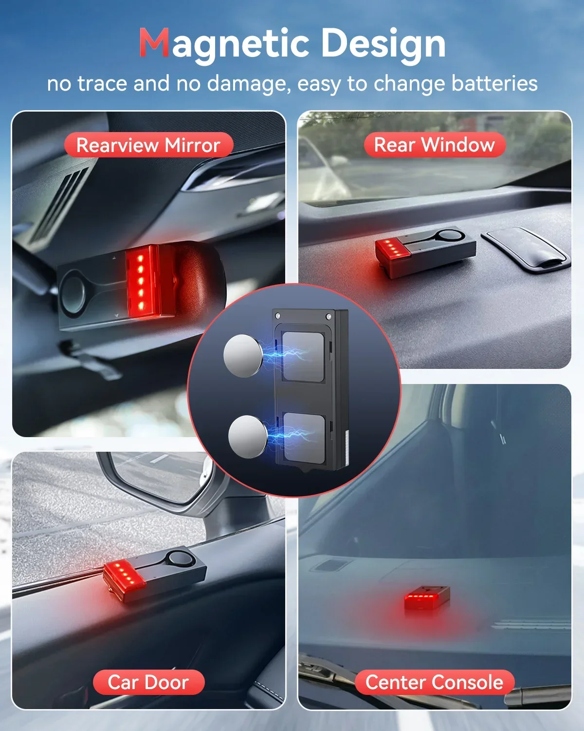 Awapow Alarm Getaran Anti Maling Mobil Nirkabel 108dB dengan Sistem Keamanan Rumah Pintu & Jendela Remote Control Ringan