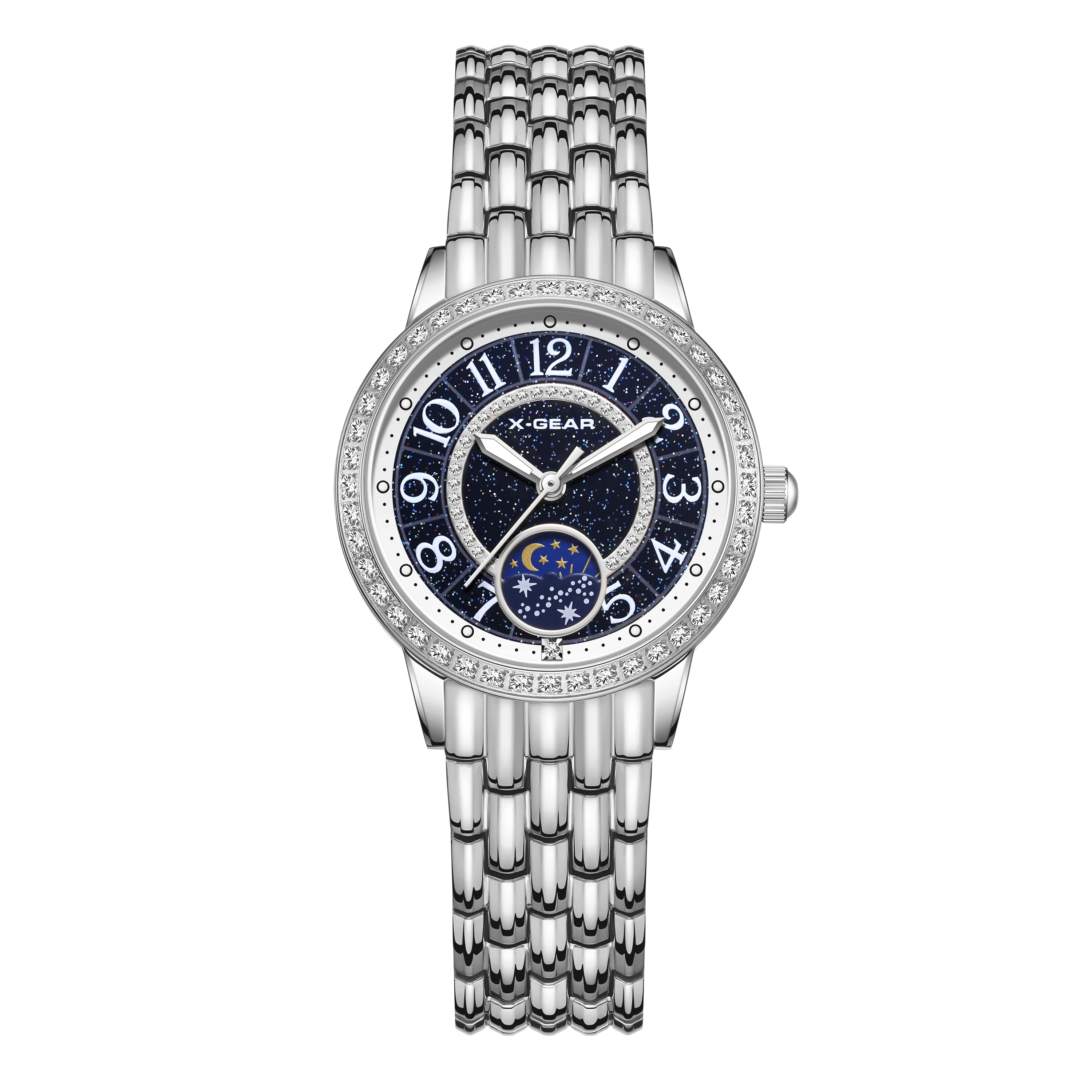 Elegante ed elegante, quadrante stellato, nuovo orologio meccanico automatico da donna