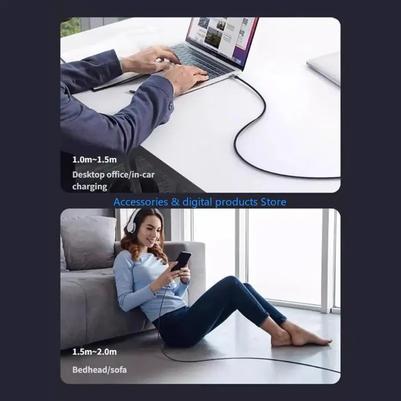 77JD 100W Fast Charging Cable L Aluminum Shell For Mobile Gaming And Data Transfer