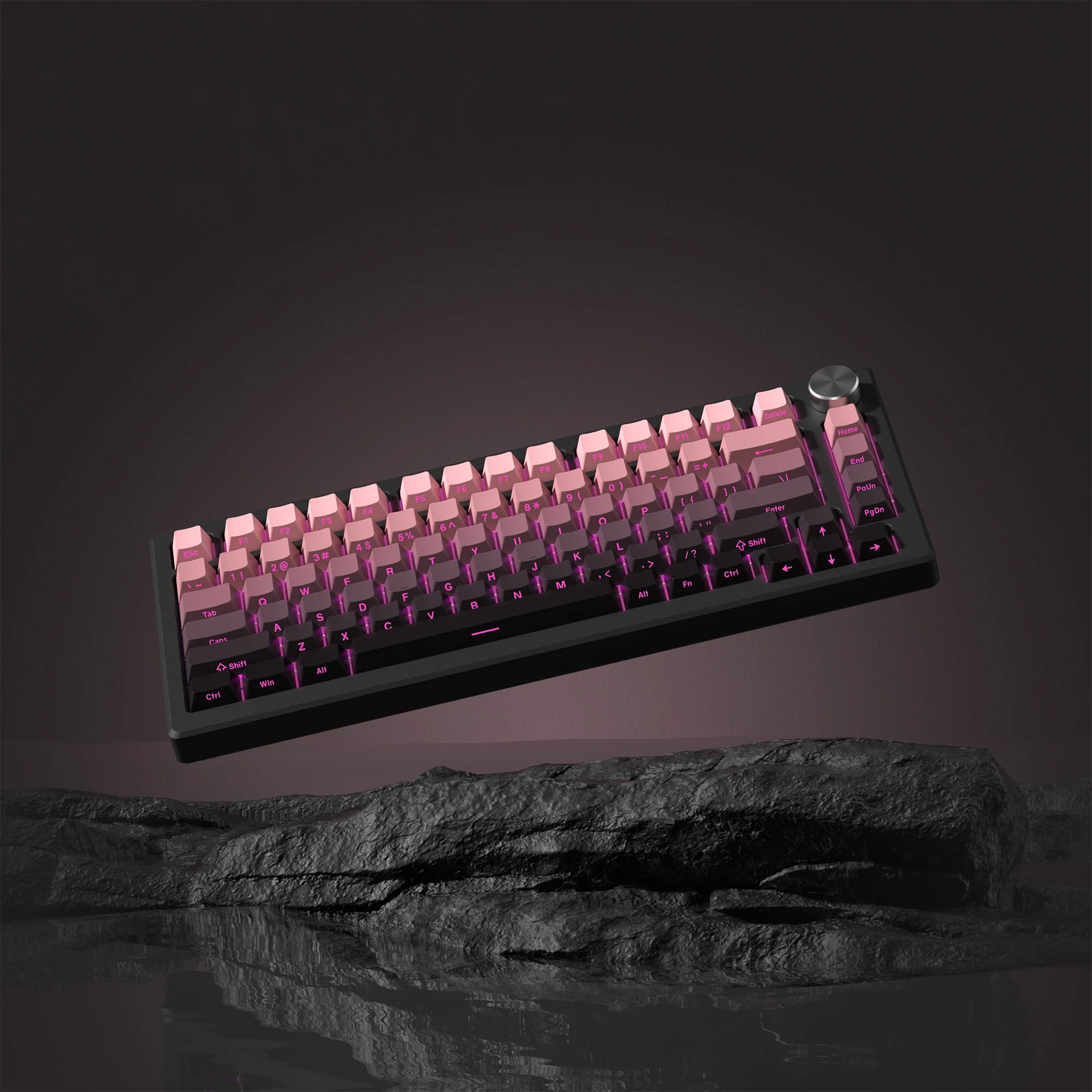 Imagem -04 - Teclado Impresso Lado Mulher Gradiente Rosa Brilho Através Tiro Duplo Teclado Pbt para Teclado Mecânico Cherry mx 136 Teclas