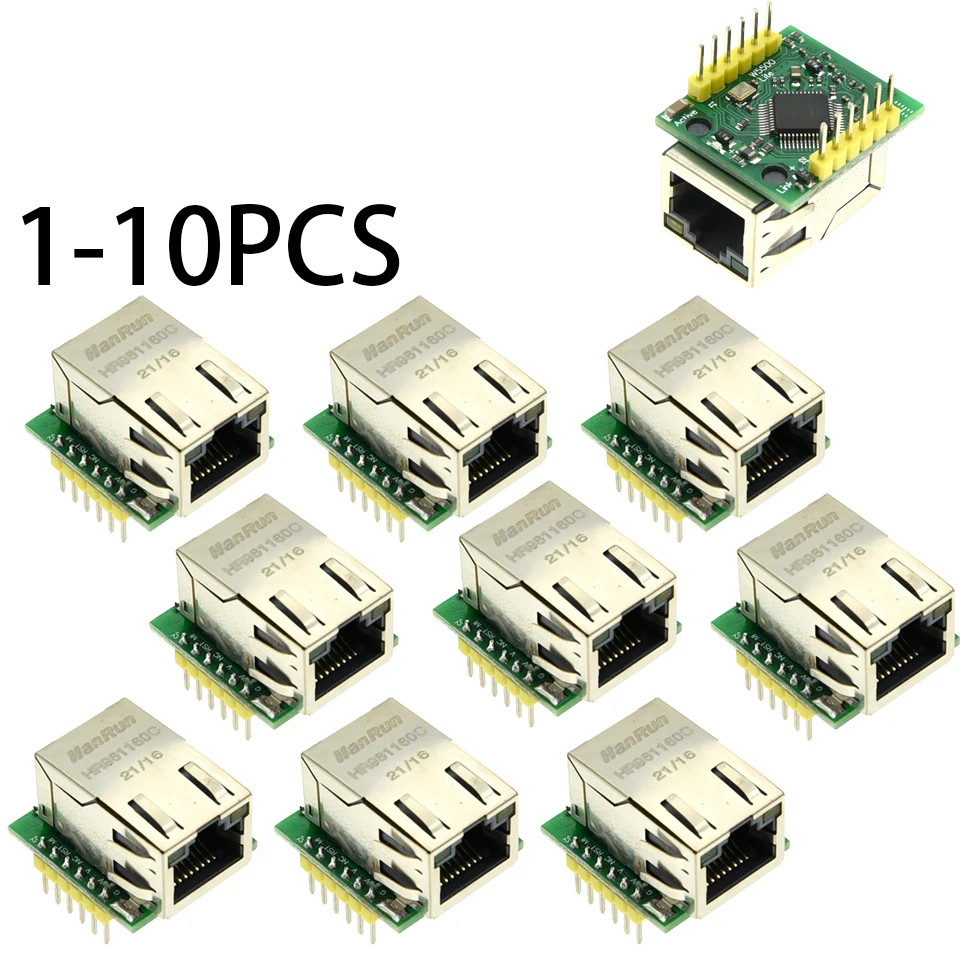 1-10 peças eletrônica inteligente USR-ES1 w5500 chip novo conversor spi para lan/ethernet tcp/ip mod
