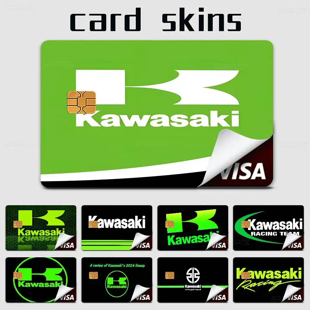 K-kawasakis Logo Anime Front Cover Film Sticker Skin For Credit Debit Card Small Large Chip