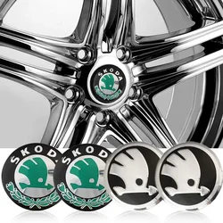 4pcs 56mm Car wheel hub cover badge stickers For Skoda Octavia MK2 MK1 2 3 A5 A7 A8 Fabia Karoq Superb Rapid Kamiq Scala