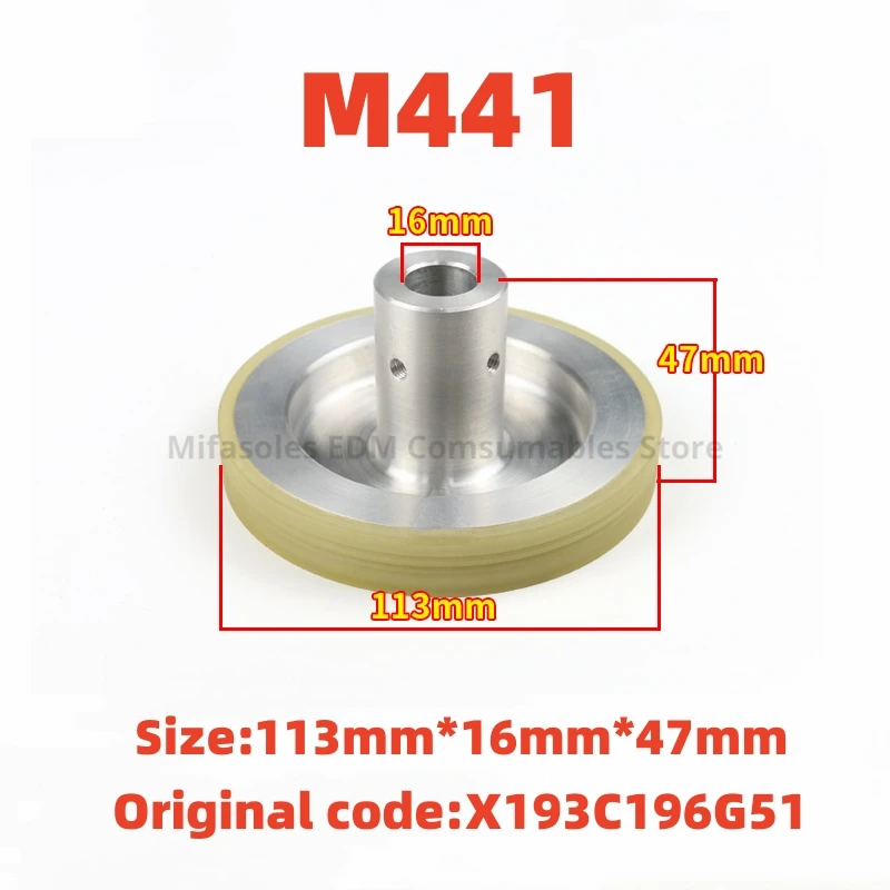 

EDM M441 Urethane Tension Roller X193C196G51 113*16*47mm For Mitsubishi-DWC-SX.CX.FX.FX-K wire cut EDM Machine