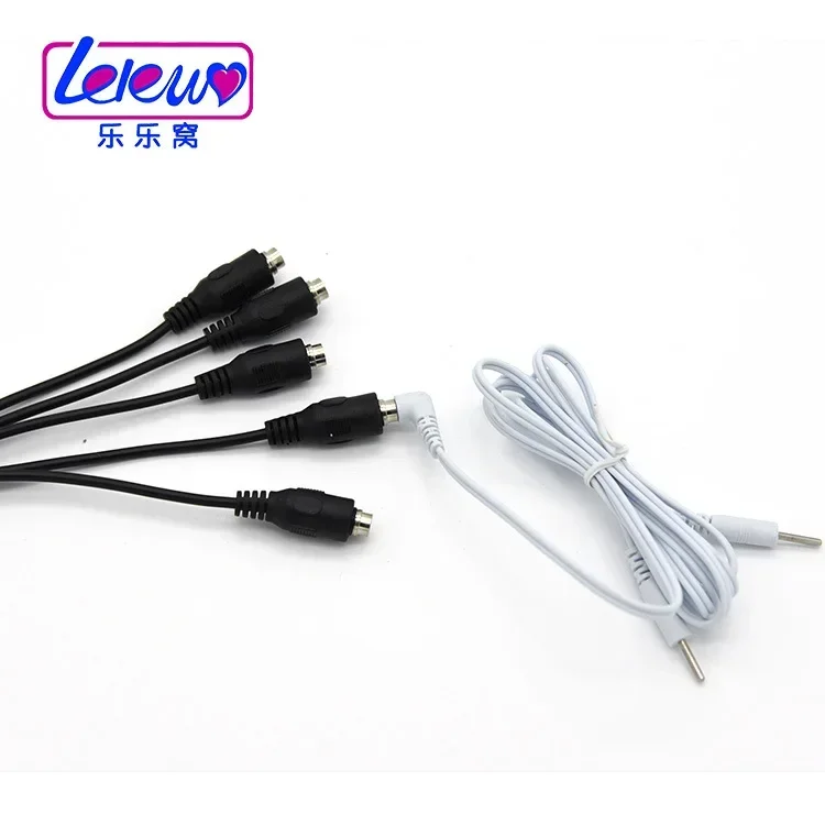 Cable de Electro Shock de 5 cabezales para hombres y mujeres, productos sexuales, Cable de conversión, accesorios de dispositivos eléctricos, juguetes temáticos médicos