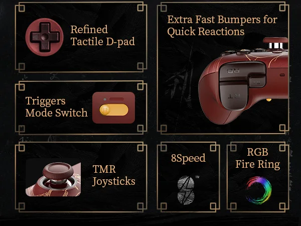 وحدة تحكم لاسلكية 8BitDo Ultimate 2 WUCHANG، وحدة تحكم TMR مع قاعدة شحن للكمبيوتر الشخصي، Windows 10,11، Android