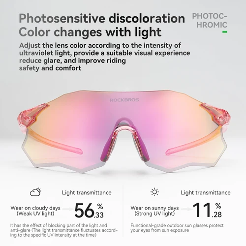 Imagen 2 del producto ROCKBROS gafas de ciclismo fotocromáticas/polarizadas UV400 gafas de sol MTB gafas de bicicleta de carretera gafas a prueba de viento gafas de protección