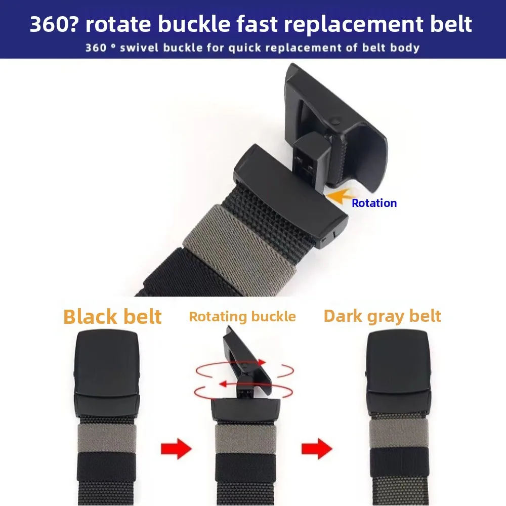 Вращающиеся двусторонние мужские нейлоновые поясные ремни с быстросъемной пряжкой из сплава, мужские пояса, регулируемый модный корейский поясной ремень