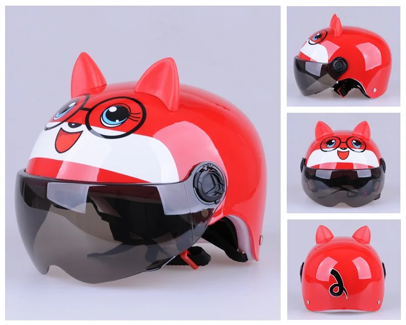 New Cute Anti-fog HD Lens Children's Helmet Electric Motorcycle Summer Riding Safety Protection Cap Four Seasons General Purpose