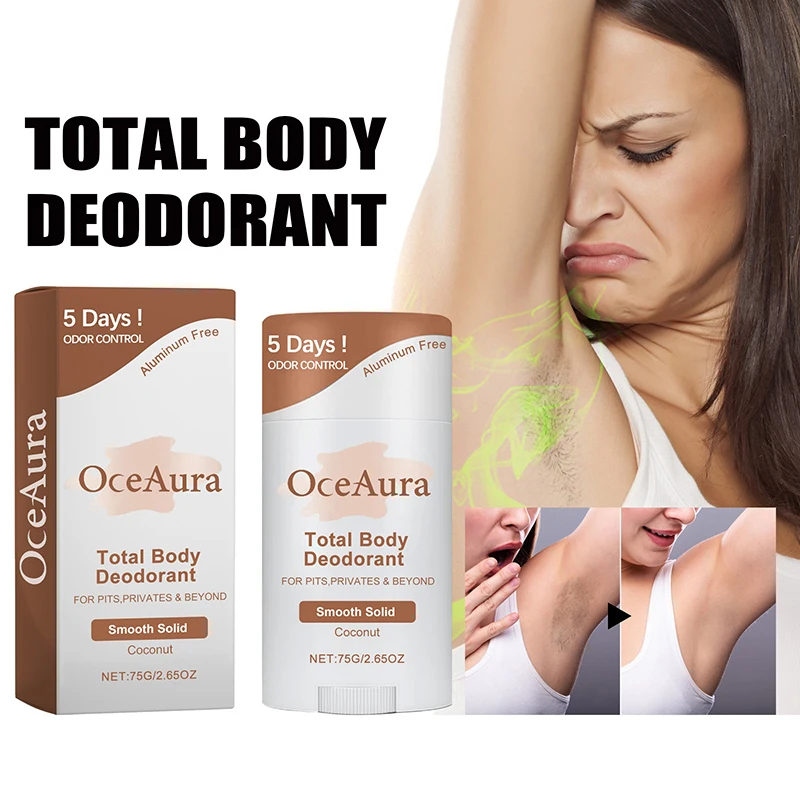 Eliminador de olores corporales de coco, palo desodorante antitranspirante de 75g, desodorante fresco y refrescante, eliminación de axilas para mujeres y hombres