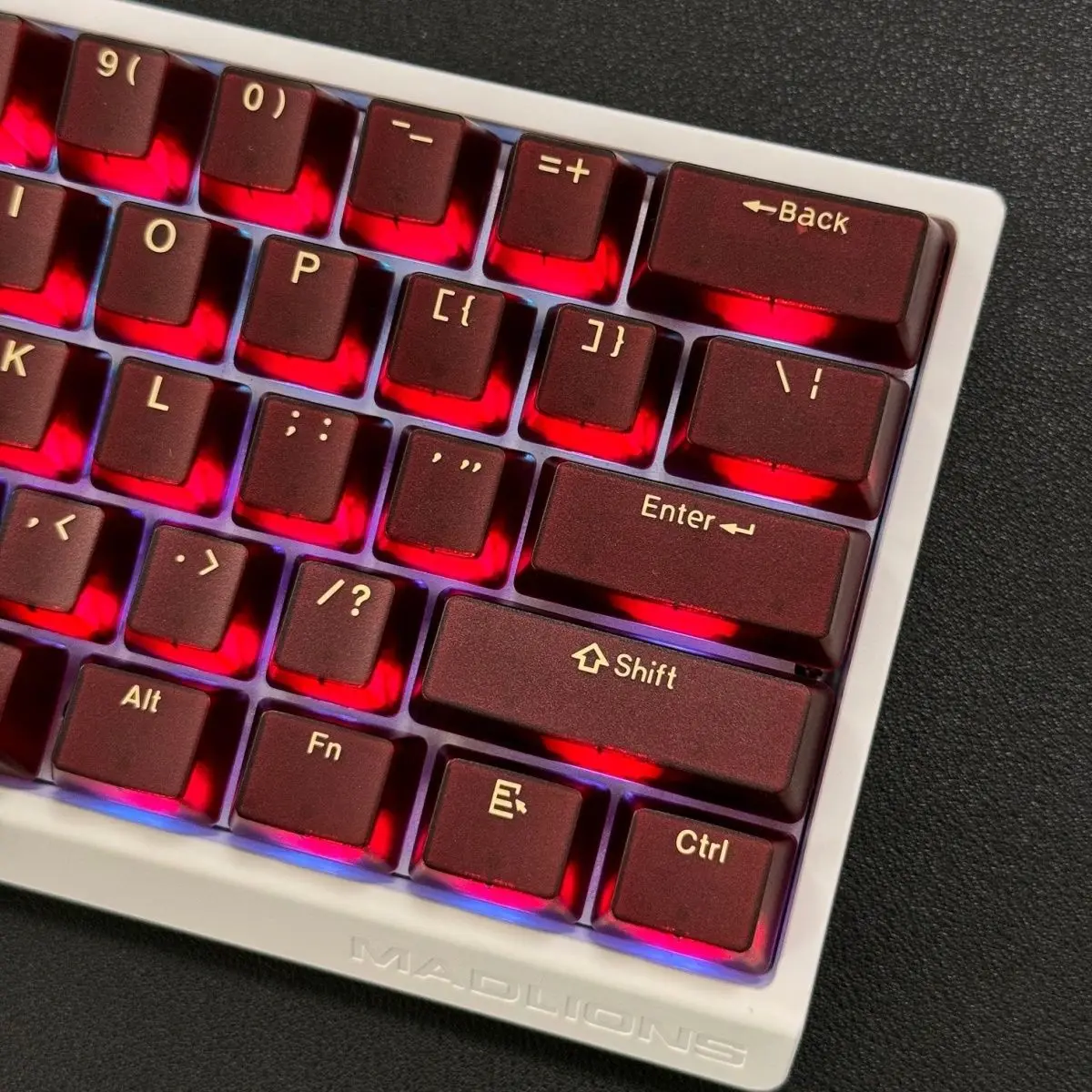 114-клавишные красные полупрозрачные колпачки для клавиш с RGB-подсветкой, колпачки для клавиш Doule Shot PBT, прозрачные колпачки для клавиш Pudding, OEM-профиль для переключателей MX, клавиатуры