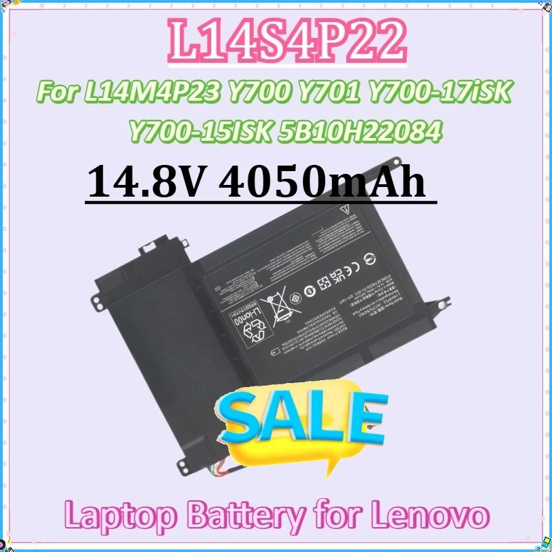 

For Lenovo IdeaPad Y700 Y701 Y700-17iSK Y700-15ISK 5B10H22084 New L14S4P22 14.8V 4050mAh 60WH L14M4P23 Laptop Battery
