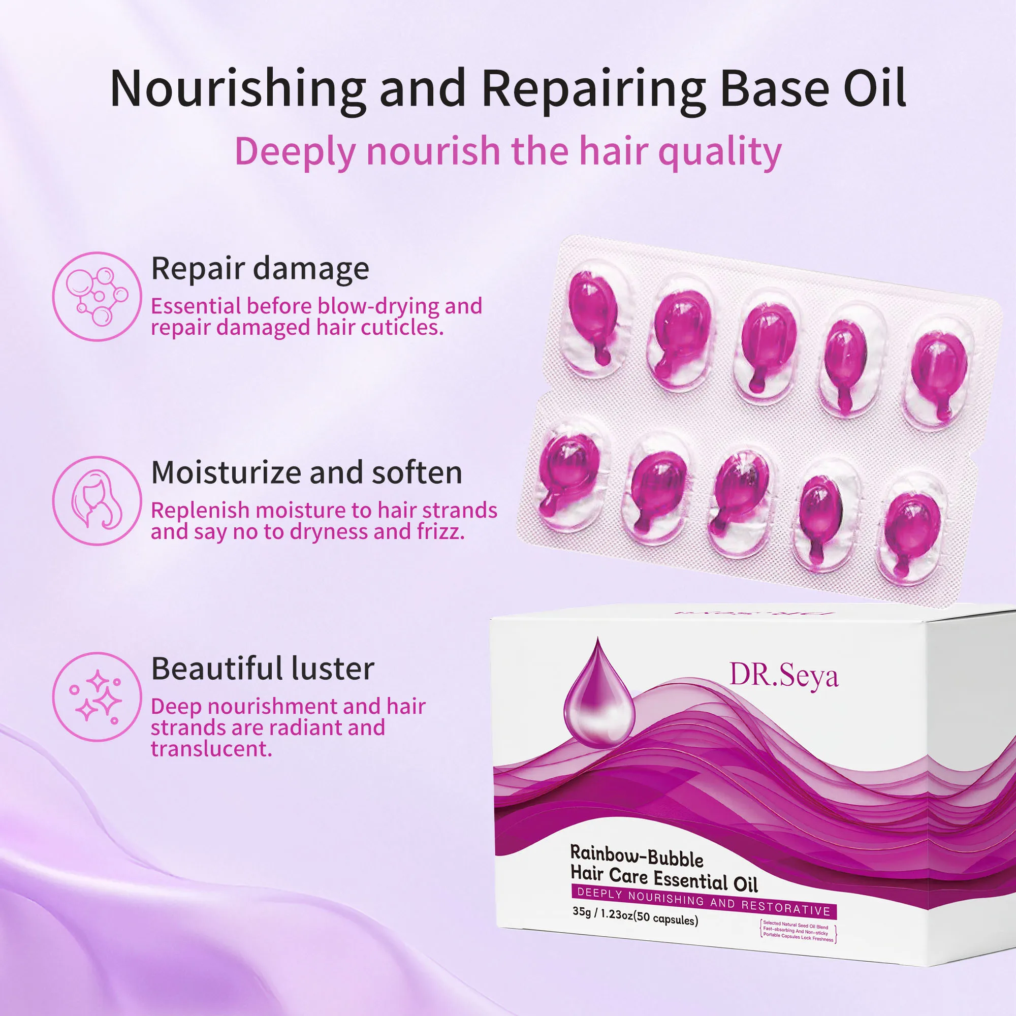 كبسولات الزيوت العطرية للعناية بالشعر من DR.Seya، تغذية وإصلاحها بعمق للشعر الجاف والمجعد والتالف #2