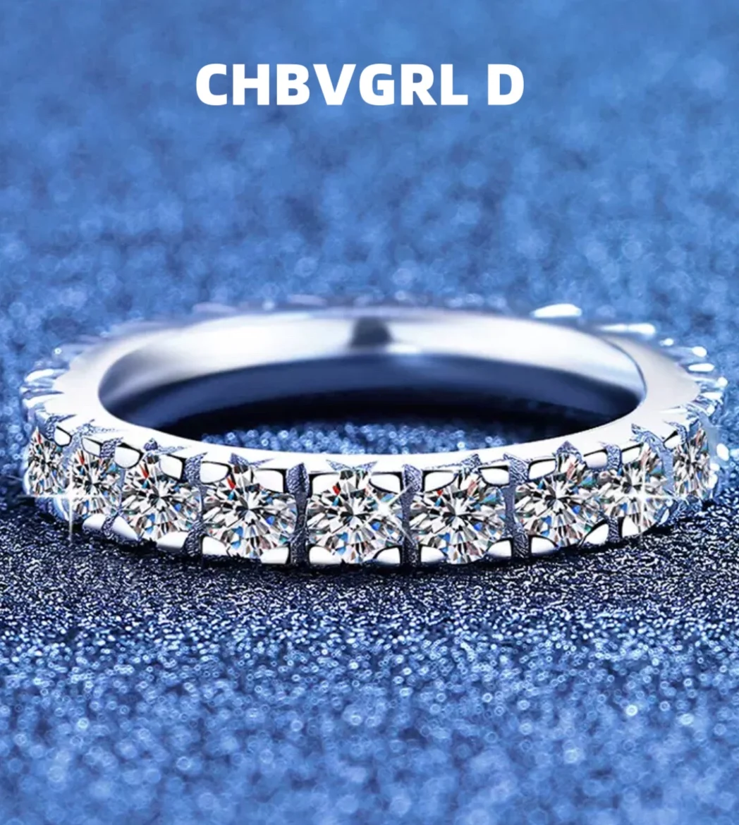 

[Happiness] European and American S925 sterling silver full-set moissanite ring for men and women, luxurious full-set diamond