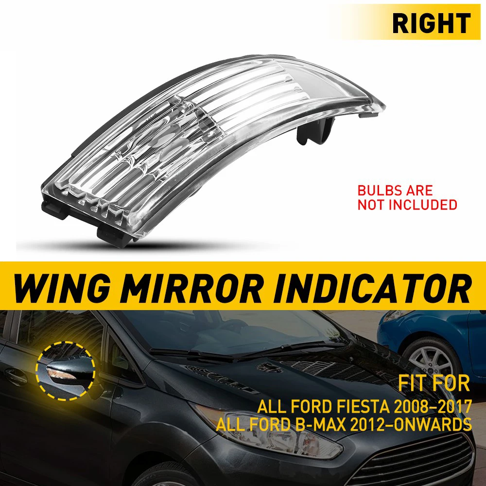 Wing Mirror Indicator Lamp Left Right Side for Ford B-Max 2012 2013 2014 2015 2016 2017 Drivers Side(Bulb Is Not Included)