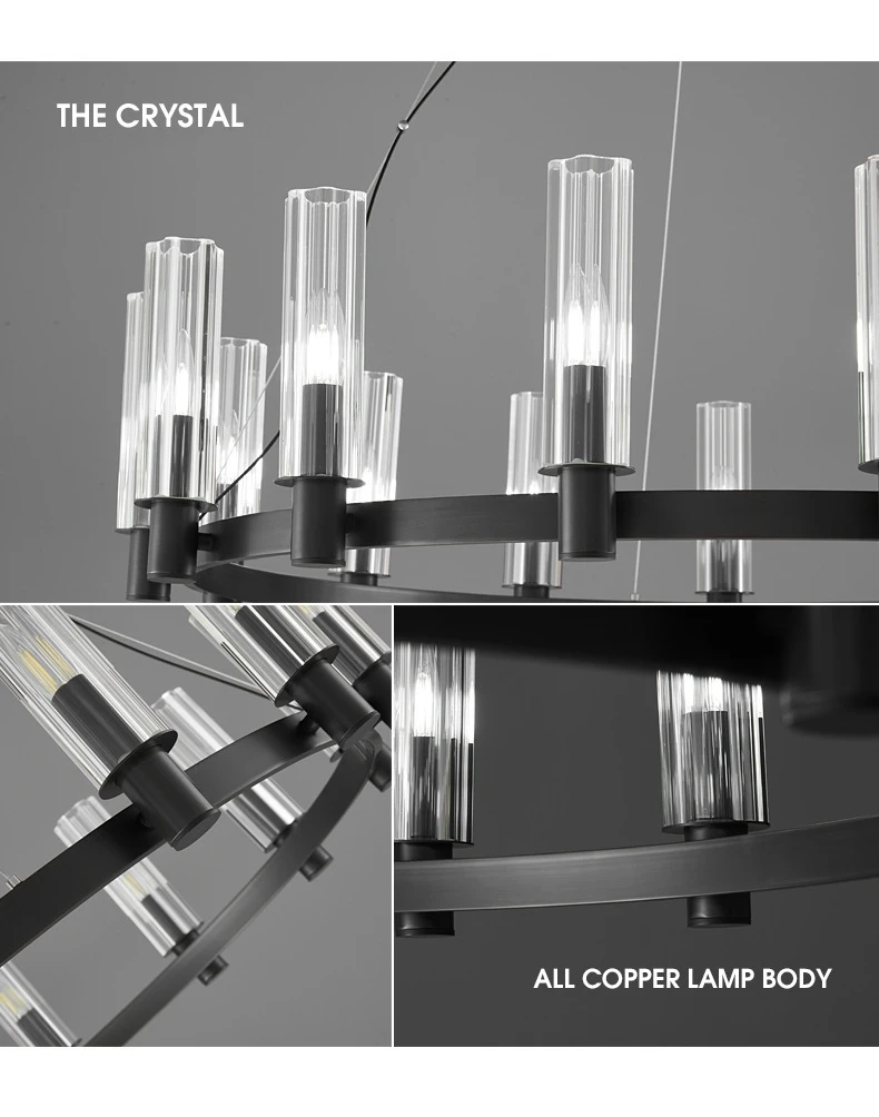 American Retro E14 Pendant Lights Living Room Crystal