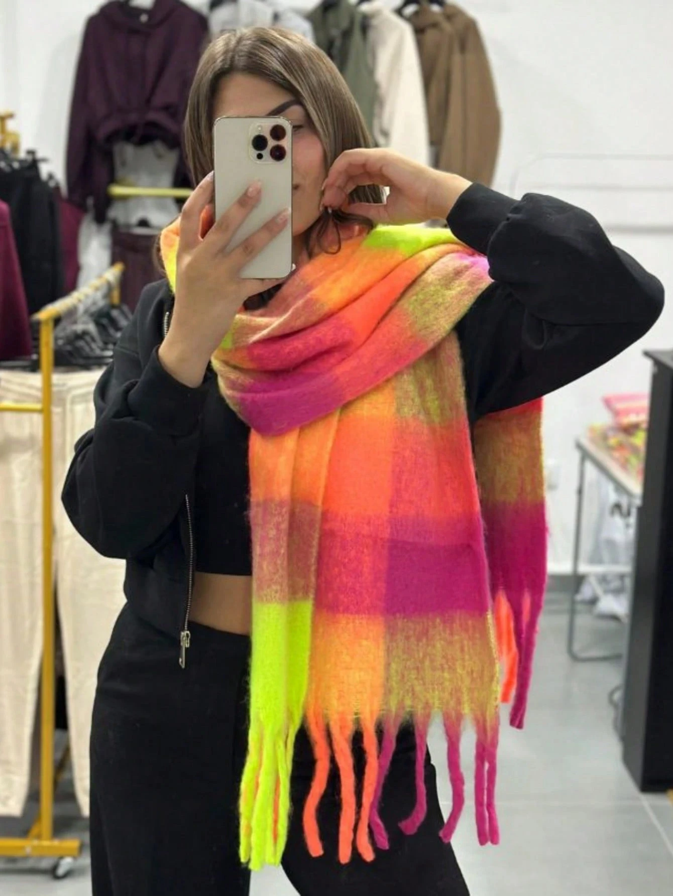 

2025 НОВЫЙ модный кашемировый женский клетчатый шарф, зимняя теплая шаль и бандана, пашмина, женский платок, длинное толстое одеяло