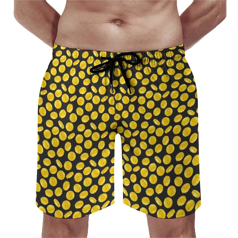 

Funny Bitcoin Graphic Beach Shorts For Men Fashion Summer Holiday Vacation 3D Printed Short Pants Casual Oversized Swim Trunks
