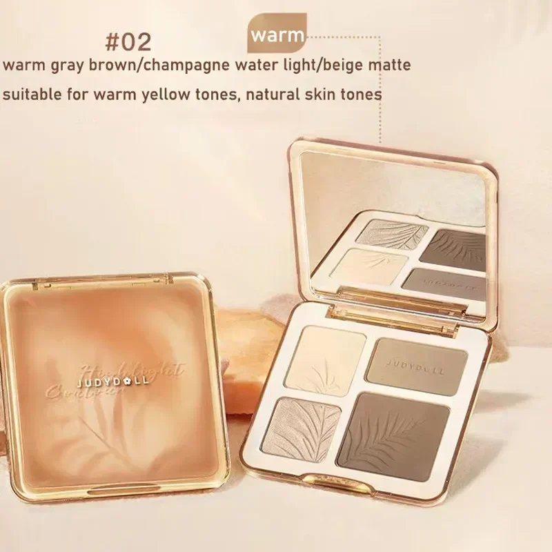 9G Judydoll Face Highlighter Makeup Palette Face Lasting Luminous Contour Shimmer Matte Powder 3D Nose Cosmetics