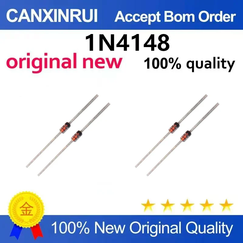 (5pcs-100pcs)Brand new original direct insertion switch diode 1N4148 IN4148 DO-35
