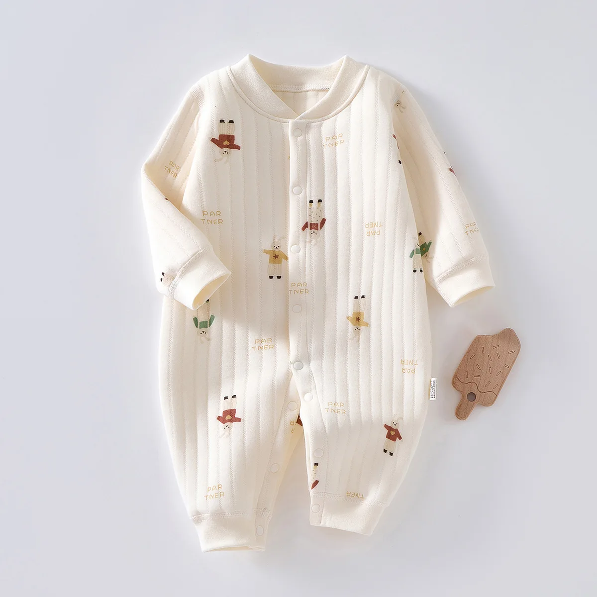 

Toddler Baby Girls 0-24M Baby Clothes Boy Cotton Quilted Air Cotton Onesie Jumpsuit Animal Print Thickened Warm Casual Sleepwear