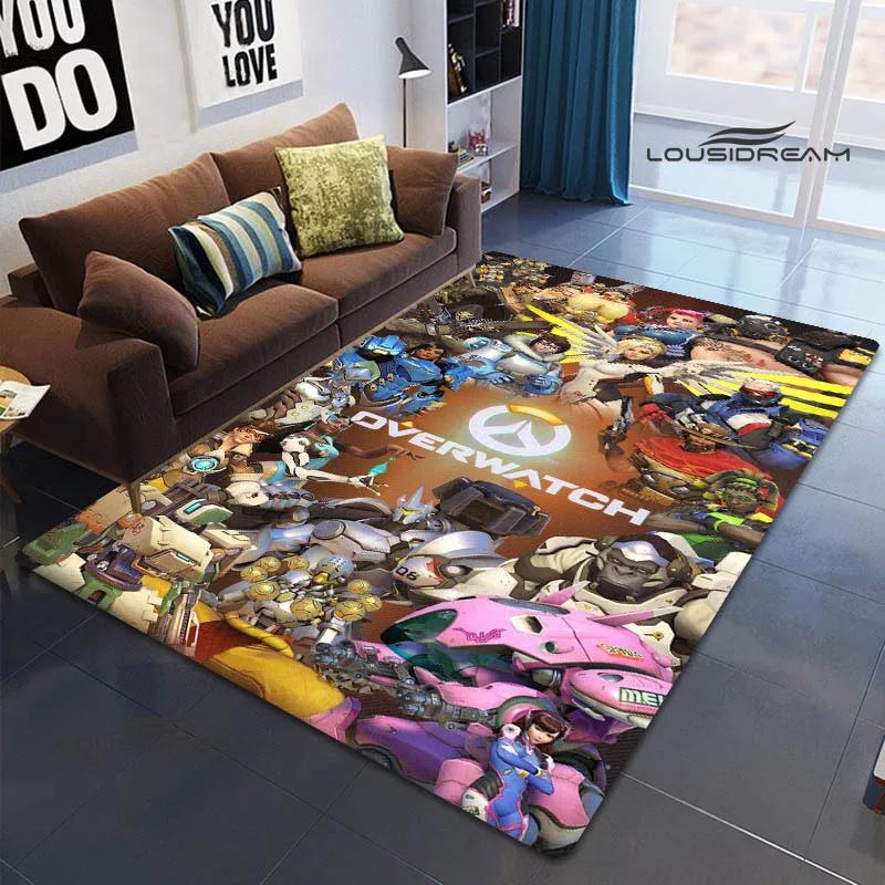 Game Overwatch printed carpet game room bedroom Non -slip carpet photography prop kawaii rug area rug birthday gift