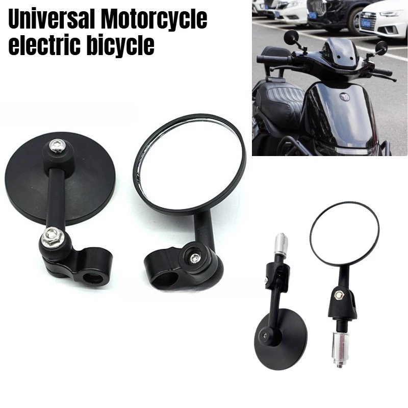 1 Paar Rückspiegel CNC Bar End Seitenspiegel Motorrad Roller Rückspiegel Lenkerspiegel Universal Runder Lenkerspiegel