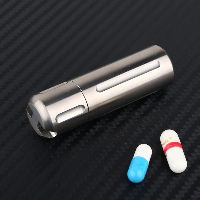 Waterproof Titanium Alloy Pill Case Medicine Tablet Storage Box Outdoor Fisrt Aid Tool Cache Drug Container Health Care
