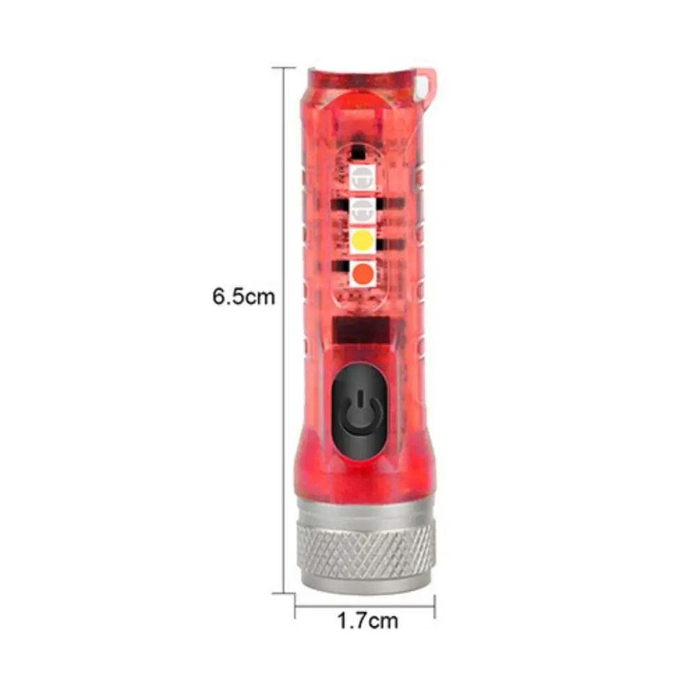 Mini linterna de carga tipo C, atracción magnética, llavero ligero, lámpara de emergencia ABS, linterna portátil para acampar