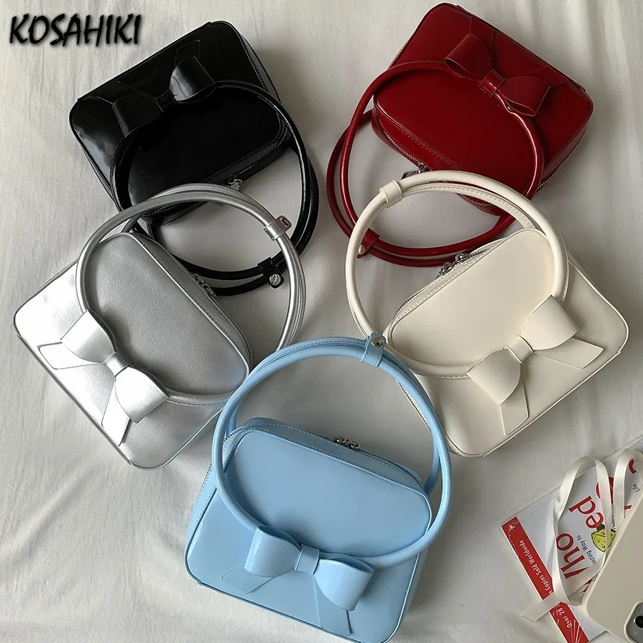 

Elegant Office Lady Chic Bow Mini Square Bags Fashion Luxury Design All Match Top-Handle Bag 2025 Casual Y2k Purses and Handbags