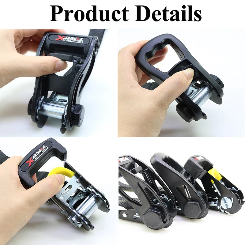 Motorcycle Tensioner Strap Load Clamping For Car Luggage 2 Sets Trailer Ribbon Rope Transport Bike Tie Down Belt 1m/2m/3m/5m