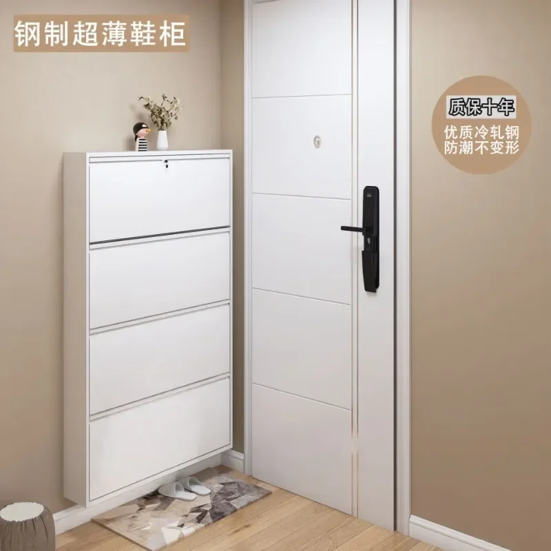 Steel Formaldehyde-free Ultra-thin Small Apartment Large Capacity Home Entrance Shoe Cabinet Shoe Rack Porch Cabinet Furniture