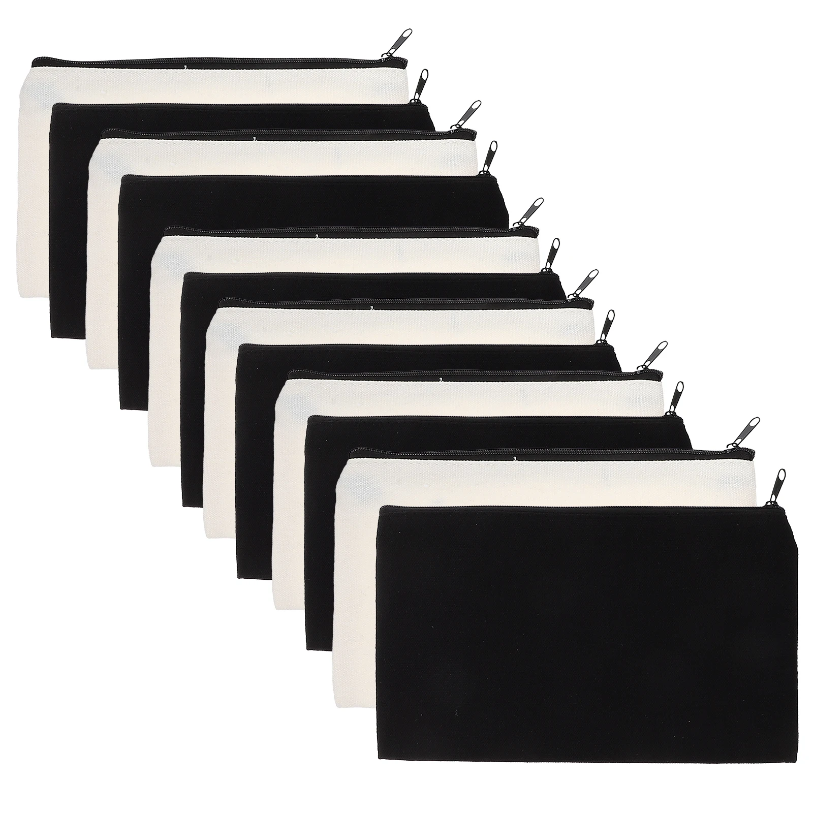 

12pcs Canvas Zipper Pouch Toiletry Travel Makeup Storage Diy Sublimation Organizer Wash Bag Heat Transfer Blank Canvas