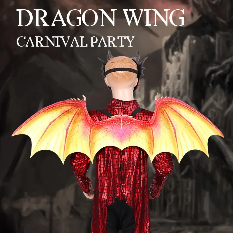 Halloweenowa piłka karnawałowa dla dzieci Dragon maske Wing Set COSPLY Party Ball Dragon Dressing