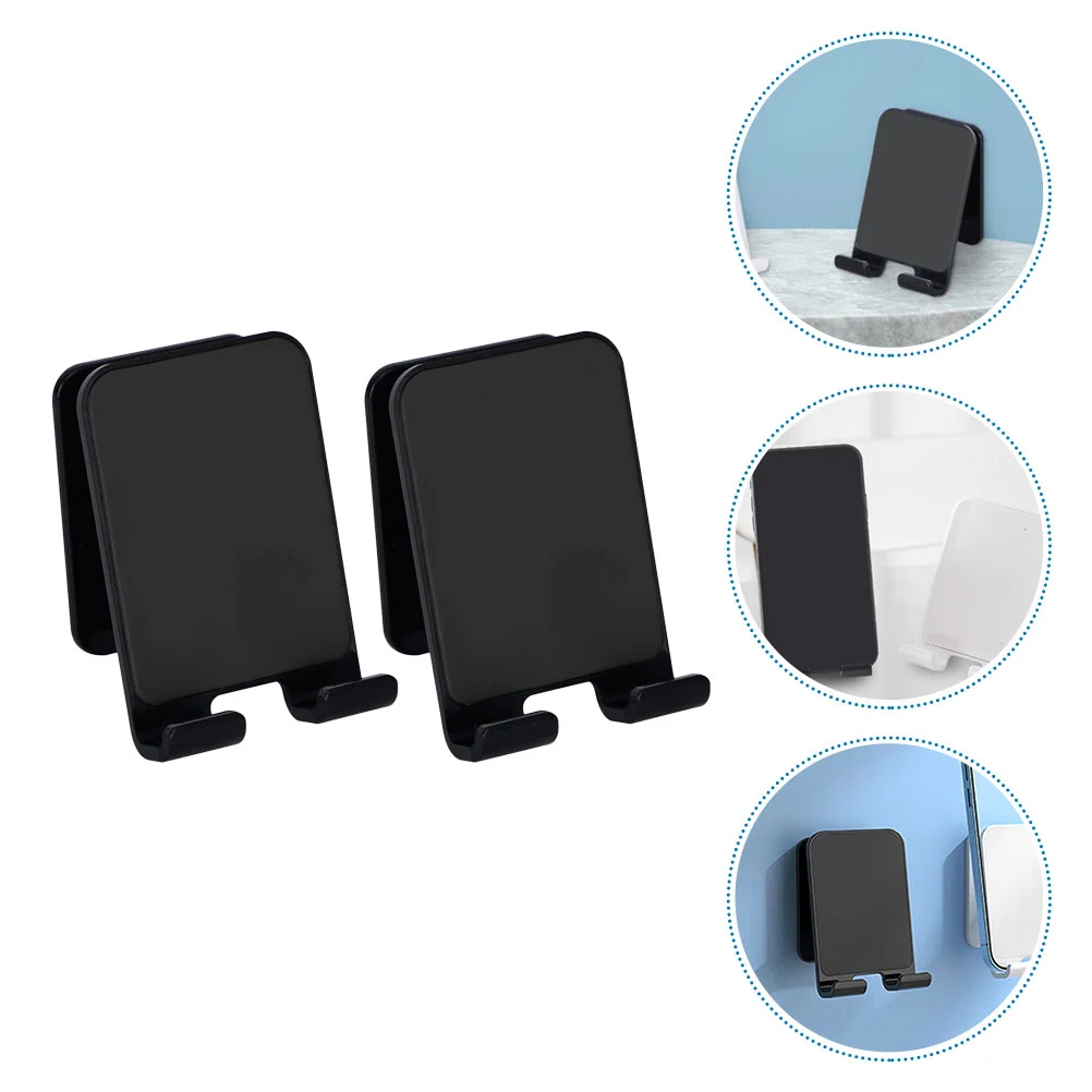 

2 Pcs Mobile Phone Holder Wall Adhesive Stand Mount Bracket Tablet Charging Cell for Shower Room