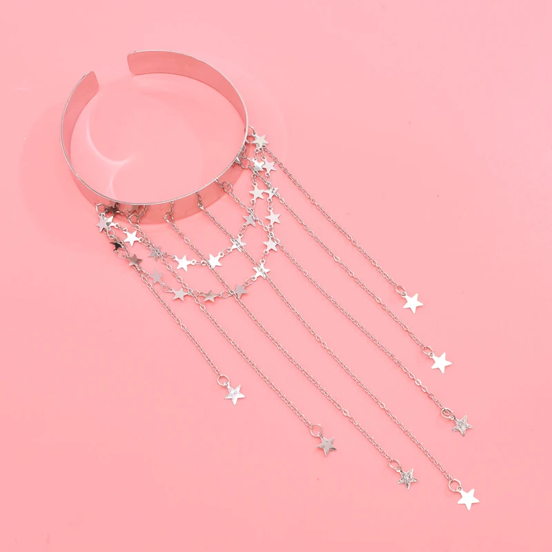 Star Alloy Cuff Bracelets Dream Tassel Europe Characteristic Delicate Simplicity Open Bracelets Fashion Charm Arm Ornaments