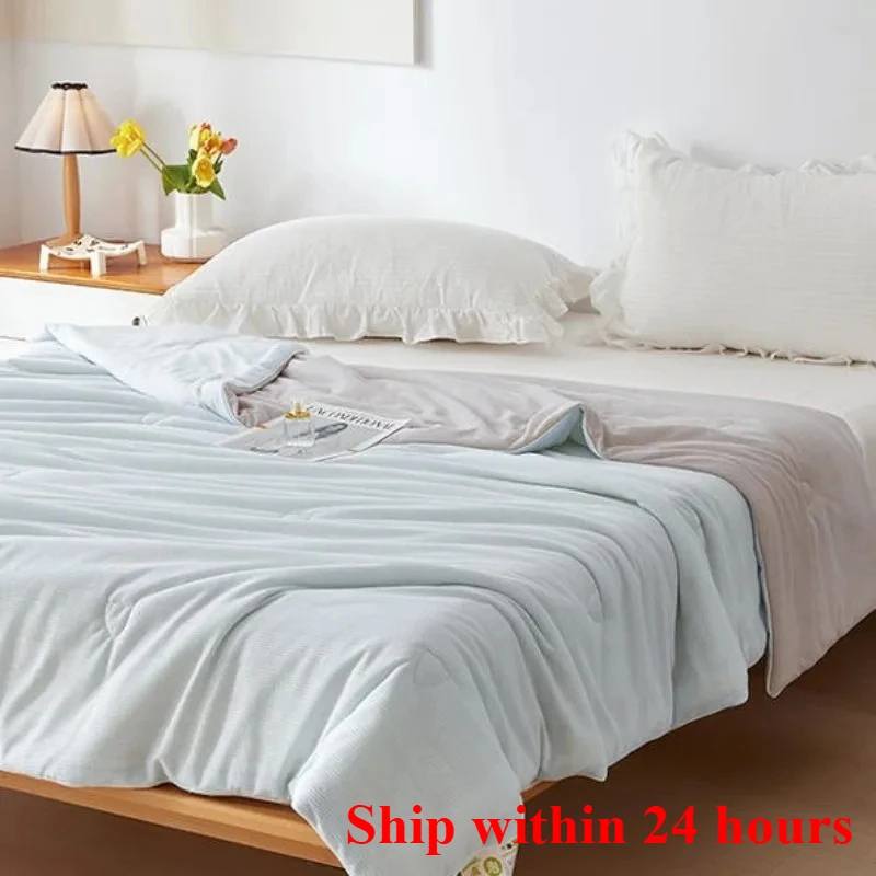 

Waffle foam soybean summer thin quilt student dormitory summer cool quilt machine washable air conditioner quilt