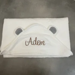 Serviette de Bain à Capuche Personnalisée avec Oreilles Mignonnes pour Bébé, Couvertures avec Nom Brodé, Cadeau pour ixPréChristophe