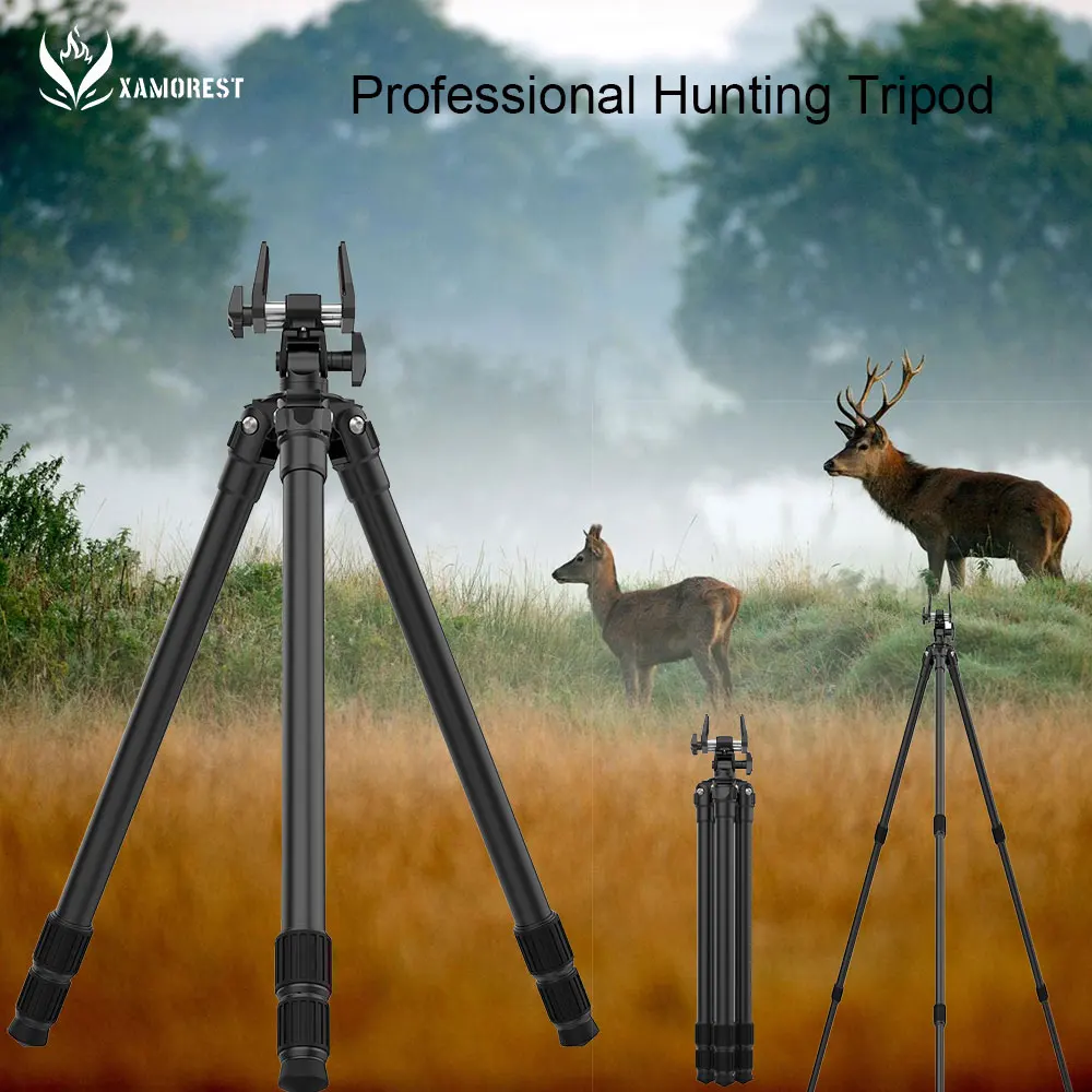 

XAMOREST Heavy-Duty Aluminum Outdoor hunting tripod with Quick Release Clamp Compatibility Arca Swiss/Picatinny/RRS Dovetail