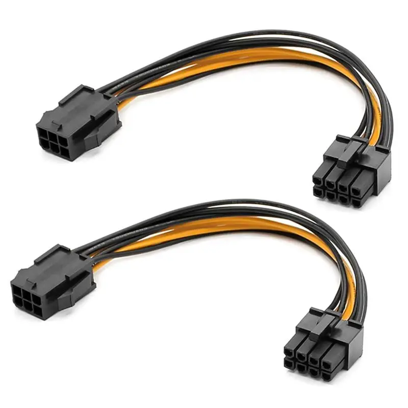 8 Pack Graphics Card 6 Pin To 8 Pin Pcie Adapter Power Cable (GPU Video Graphics Card Power Cable) 7.8 Inch