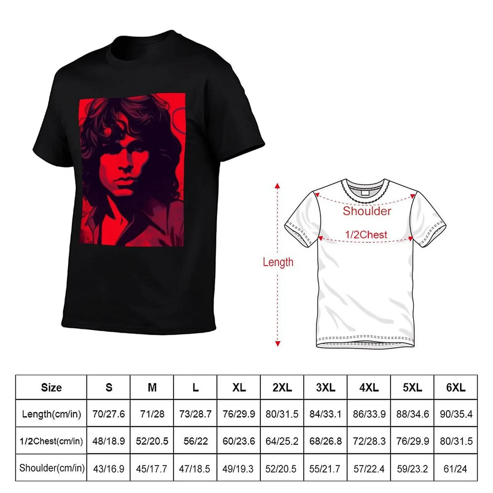 Jim Morrison Dark Red Artwork TheAmericanPoet T-Shirt aesthetic clothes kawaii clothes graphics mens vintage t shirts