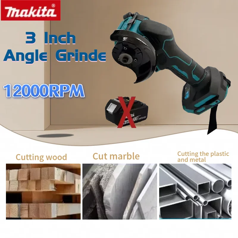 Makita 3 Polegada mini moedor de ângulo sem fio máquina serra circular sem escova elétrica moagem polimento corte ferramenta elétrica