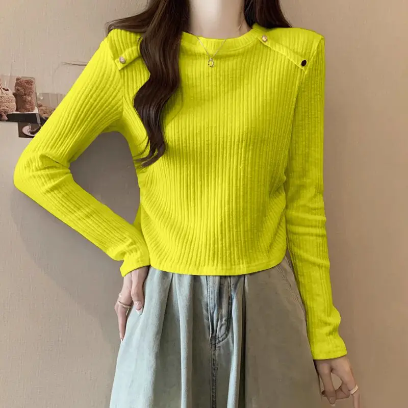 Versatile Commuter Autumn Winter New Women's Crew Neck Fashion Simplicity Loose Sweaters Casual Long Sleeve Knitted Tops