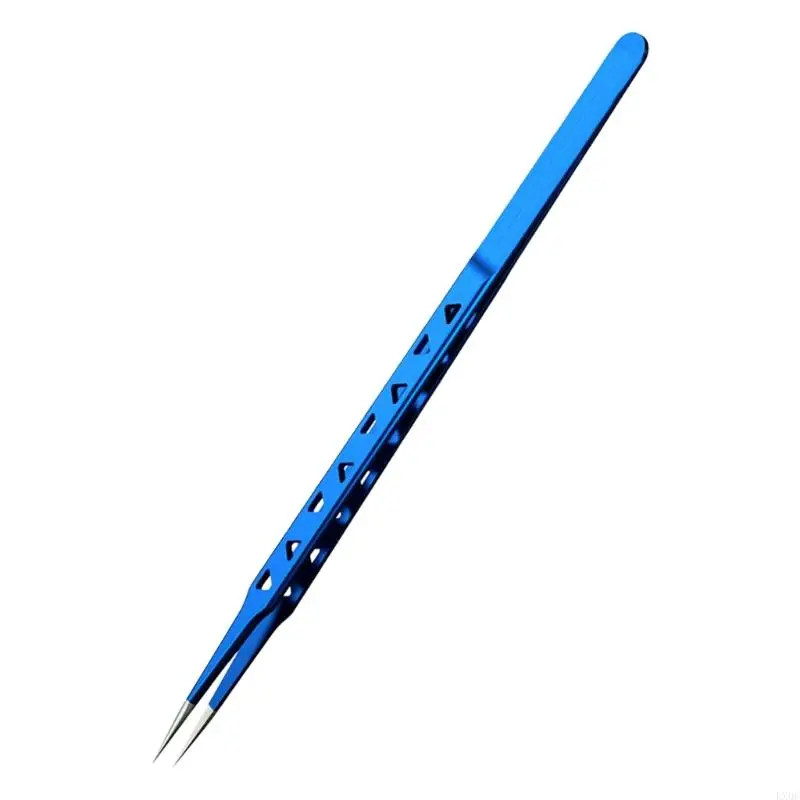 LX0C Alloy Steel Tweezers With Eight Hole Heat Dissipation Better Grip And Long Length Repair Tweezers For Precision Work